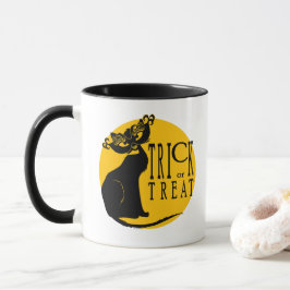 Trace ou traitement Chat noir Halloween Mug