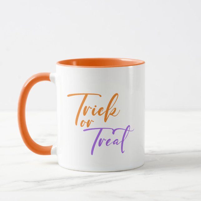 Trace ou traitement Script moderne Halloween Mug (Gauche)