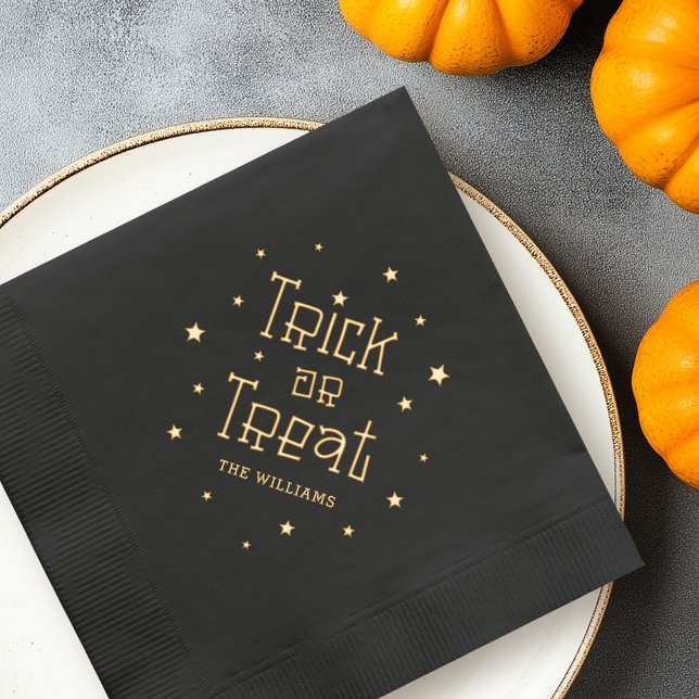 Tracer ou traiter les étoiles de nom Halloween (Trick or treat name stars Halloween Foil Napkins)