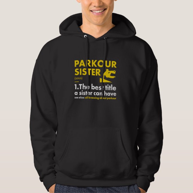 Traceur-Schwester-Definition Parkour Hoodie (Vorderseite)