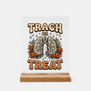 Tracheostomie Halloween-Nurse-Süßes-oder-Saures-De Acrylschild
