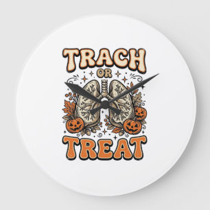 Tracheostomie Halloween-Nurse-Süßes-oder-Saures-De Große Wanduhr
