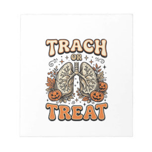 Tracheostomie Halloween-Nurse-Süßes-oder-Saures-De Notizblock