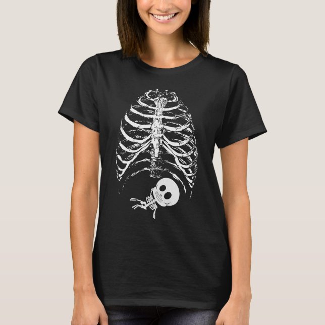 trächtige Mutter Skeleton Rib Cage T-Shirt (Vorderseite)