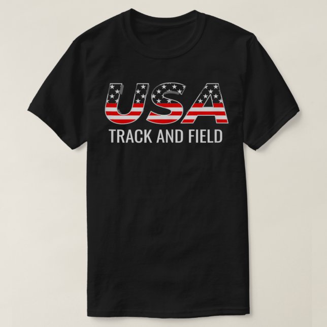 Track and Field American Flag USA 4. Juli Patriot T-Shirt (Design vorne)