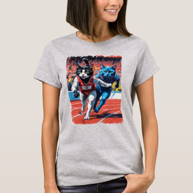 Track and Field Cat Racing! T-Shirt (Vorderseite)