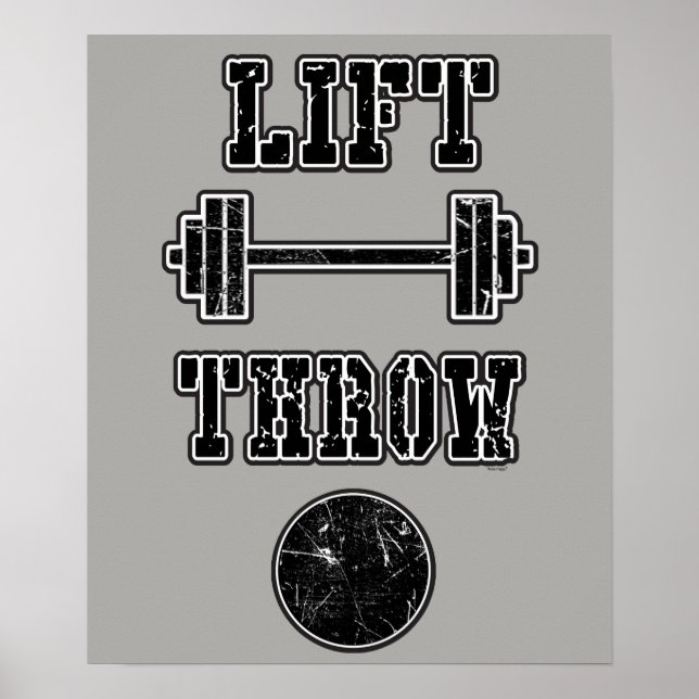 Track and Field Shot Put Throw Water Bottle Poster (Vorne)