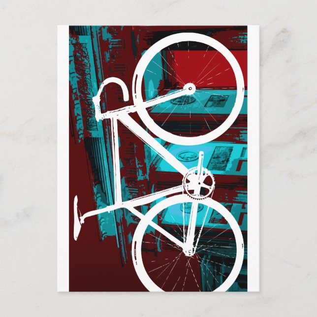 Track Bike Berlin - rot blau Postkarte (Vorderseite)