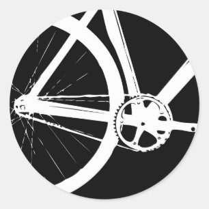 Track Bike weiß Runder Aufkleber