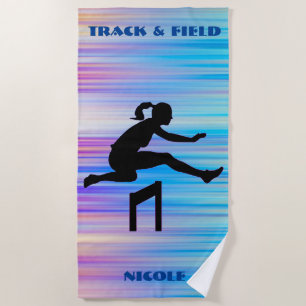 Track & Field Beach Handtuch/ Name Strandtuch