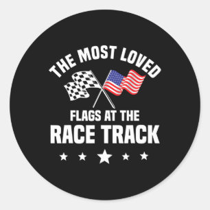 Track Racing Automobile Race American Independence Runder Aufkleber