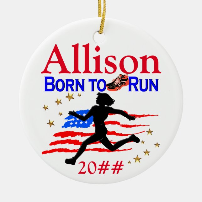 TRACK STAR PERSONALISIERT CHRISTMAS ORNANAS KERAMIKORNAMENT (Vorne)