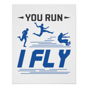 Track und Field Long Jump, den du in Fliege läufst Poster