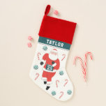 Track und Field Running Weihnachtsstrumpf<br><div class="desc">Ein Weihnachtsgeschenk für den Weihnachtsfeiertag mit dem Santa Läufer Rennen. Text bearbeiten,  um Namen hinzuzufügen.</div>