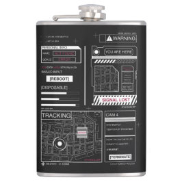 Tracking - Techno-Brutalist Streetwear Design Flachmann