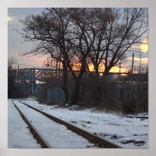 Tracks mit Schneeplakat Poster