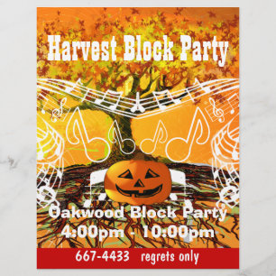Tract d'événement de Harvest Block Party ou d'auto