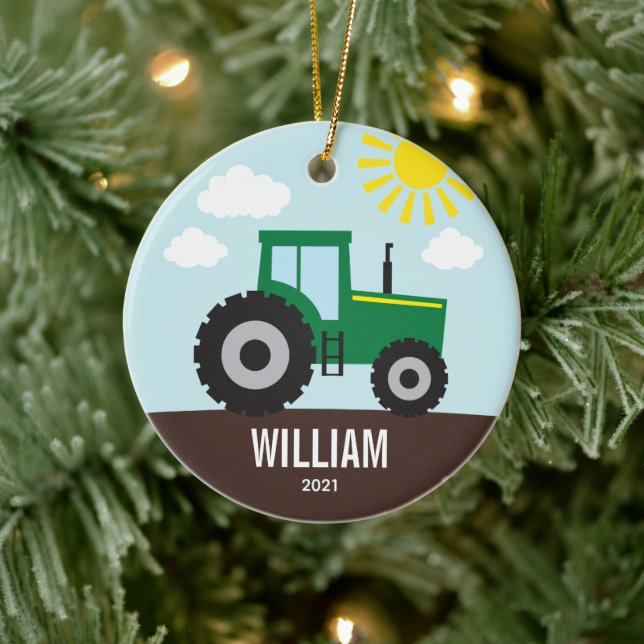 Tracteur agricole Enfants Ornement céramique (Arbre)