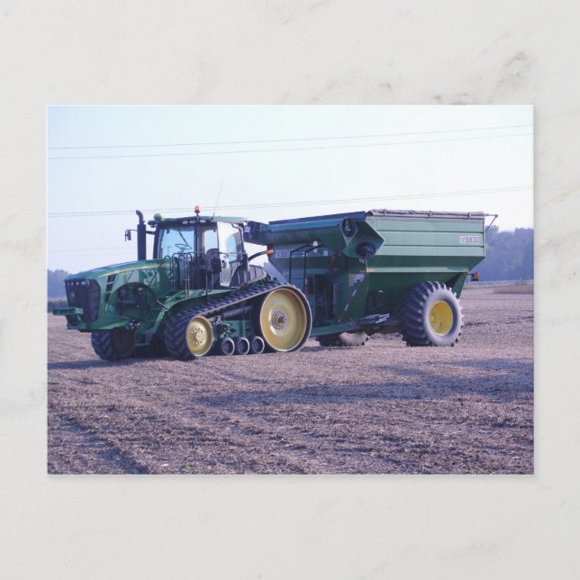 Tracteur Agricole Grain Bugy Harvest Carte postale (Devant)