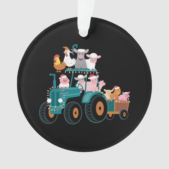 Tracteur de Noël Ferme Funny Vacances (devant)