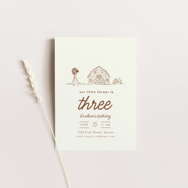 Tracteur de ranch agricole Invitation de fête d'an (Créateur téléchargé)