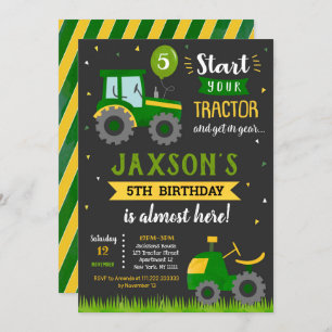 Tracteur Farm Anniversaire Fête Invitation