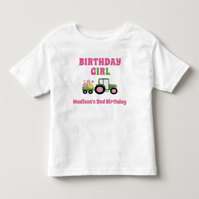Tracteur Fille Anniversaire T-shirt Enfant bébé (Devant)