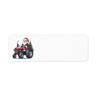 Tracteur Père Noël Étiquettes de adresse