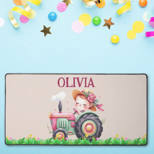 Tracteur rose mignon pour filles