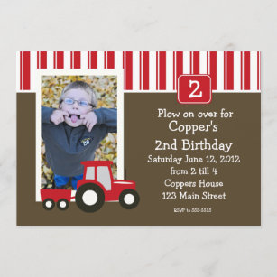 Invitations Faire Part Cartes Anniversaire Tracteur Zazzle Ch