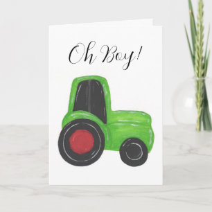 Tractor Baby Boy Gratulations Card Karte