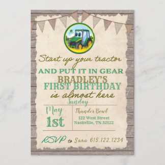 Tractor Birthday Einladung