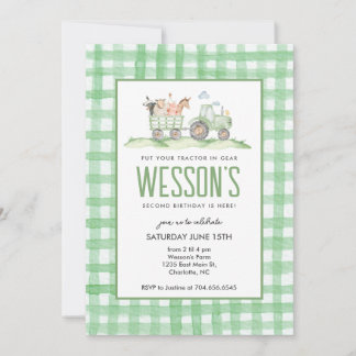 Tractor Birthday, Farm Birthday Invitation  Einladung