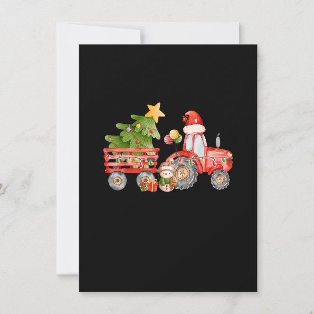 Tractor Boy Xmas Weihnachtsbaum Frohe Weihnachtsfe Einladung (Vorderseite)