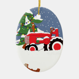 Tractor Christmas Tree Ornament