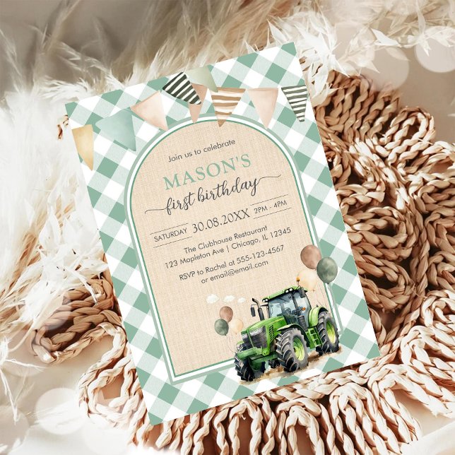 Tractor Farm Kids Boy Birthday Invitation (Créateur téléchargé)