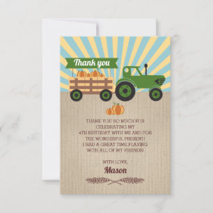 Tractor Hayride Citrouille Anniversaire Carte de r
