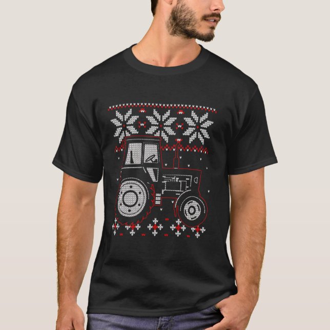 Tractor Lover Ugly Weihnachtspulli Bauer Farmin T-Shirt (Vorderseite)