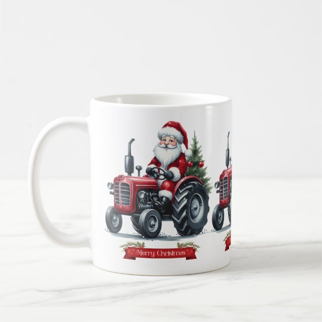 Tractor Santa Coffee Tasse (Links)