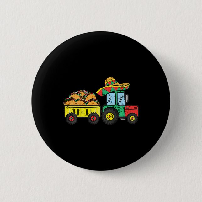 Tractor Taco für Kinder Cinco De Mayo Mexikanische Button (Vorderseite)