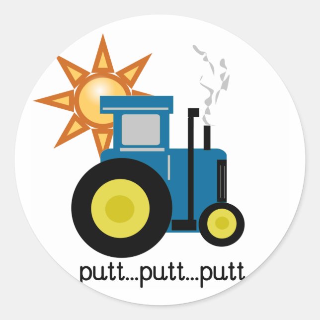 Tractor Tshirts und Geschenke für blaue Putten Runder Aufkleber (Vorderseite)