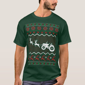 Tractor Ugly Weihnachten Gegenwart Bauer T-Shirt