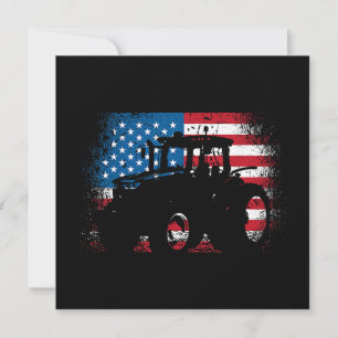 Tractor USA Flag Design für patriotischen Bauer Einladung