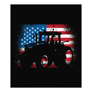 Tractor USA Flag Design für patriotischen Bauer Fotodruck