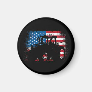 Tractor USA Flag Design für patriotischen Bauer Magnet
