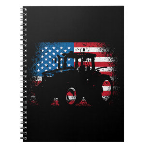 Tractor USA Flag Design für patriotischen Bauer Notizblock