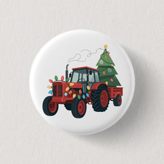 Tractor Weihnachtsbeleuchtung Tractor Weihnachten  Button (Vorderseite)