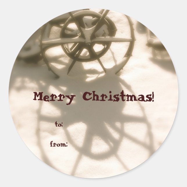 Tractor Wheel Weihnachtsmarke Runder Aufkleber (Vorderseite)
