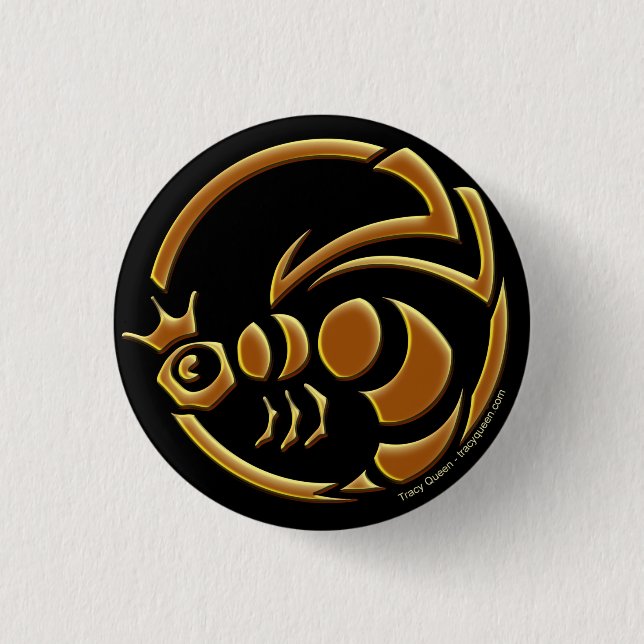 Tracy Königin - Königin-Bienen-Wappen Button (Vorderseite)