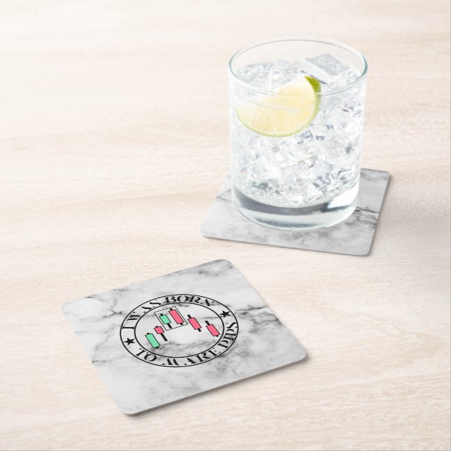 Trade Design | Bearish pattern Marble | Pips Rechteckiger Pappuntersetzer (Vor Ort)